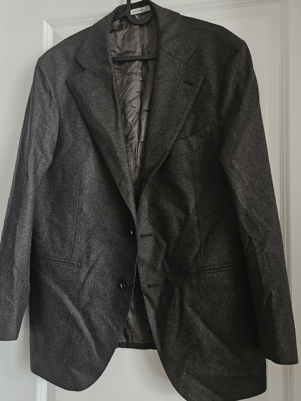 Men's Tailored Charcoal Wool Sport Coat Blazer